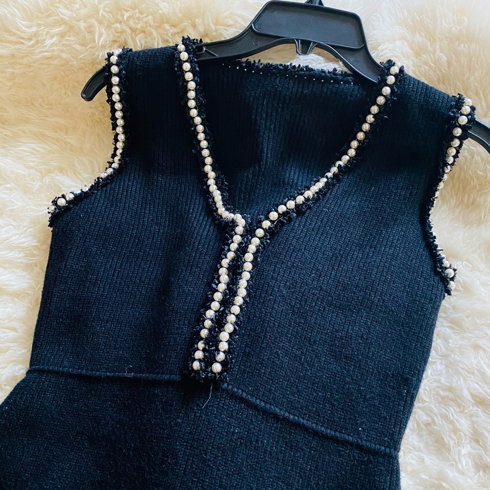 Faux Pearl Sweater Dress